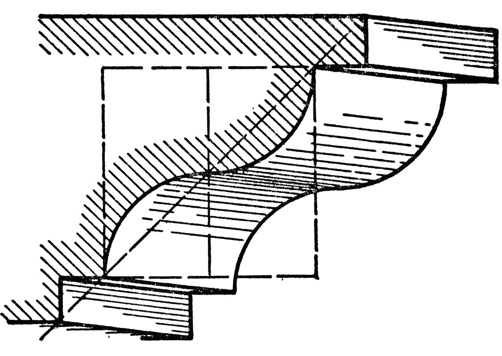 Ogee Molding black and white sketch for Brockwell Incorporated's architectural glossary