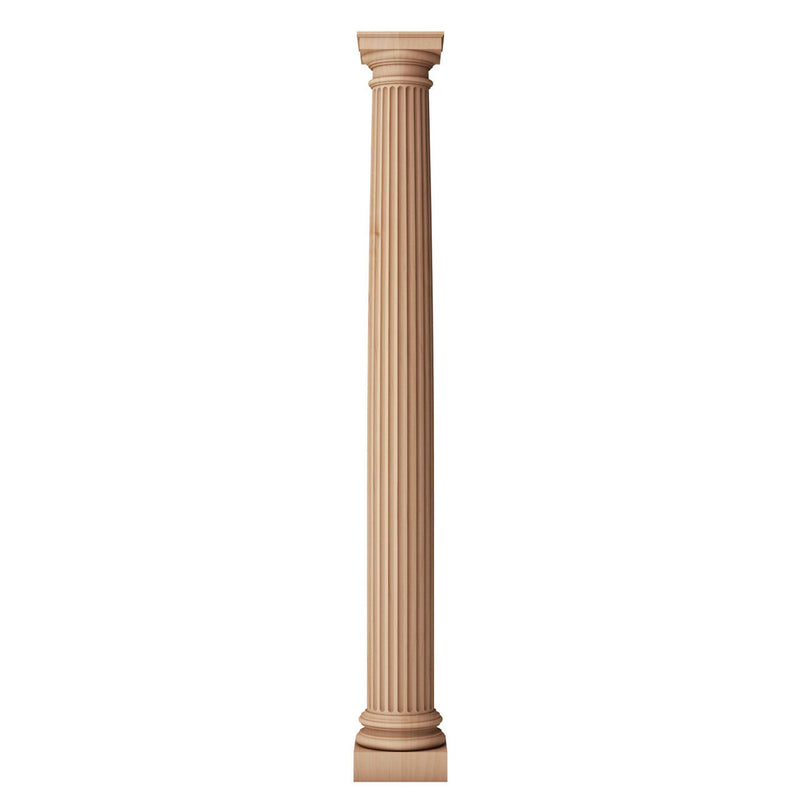 6 X 5 Solid Wood Fireplace Column Doric Order Roman Fluted Tapered Shaft W Roman Doric Capital Ionic Attic Base Molding Plinth