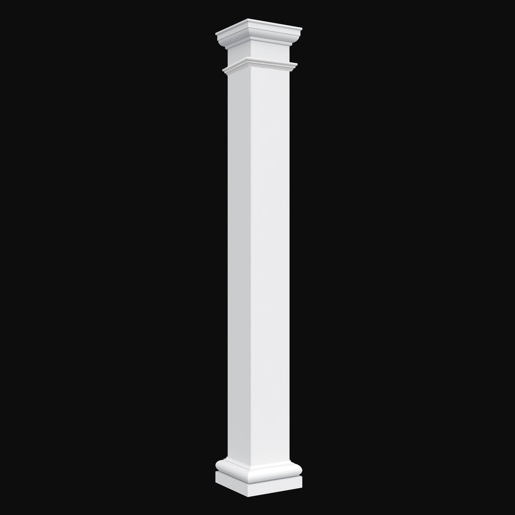 Fiberglass Column Design #BR-104SQ - Tuscan, Square, Non-Tapered Style