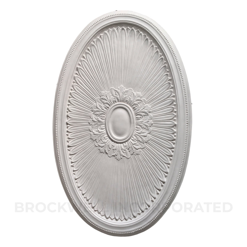 54 W X 33 7 8 H X 1 1 2 Relief Louis Xvi Oval Ceiling Medallion Plaster Material