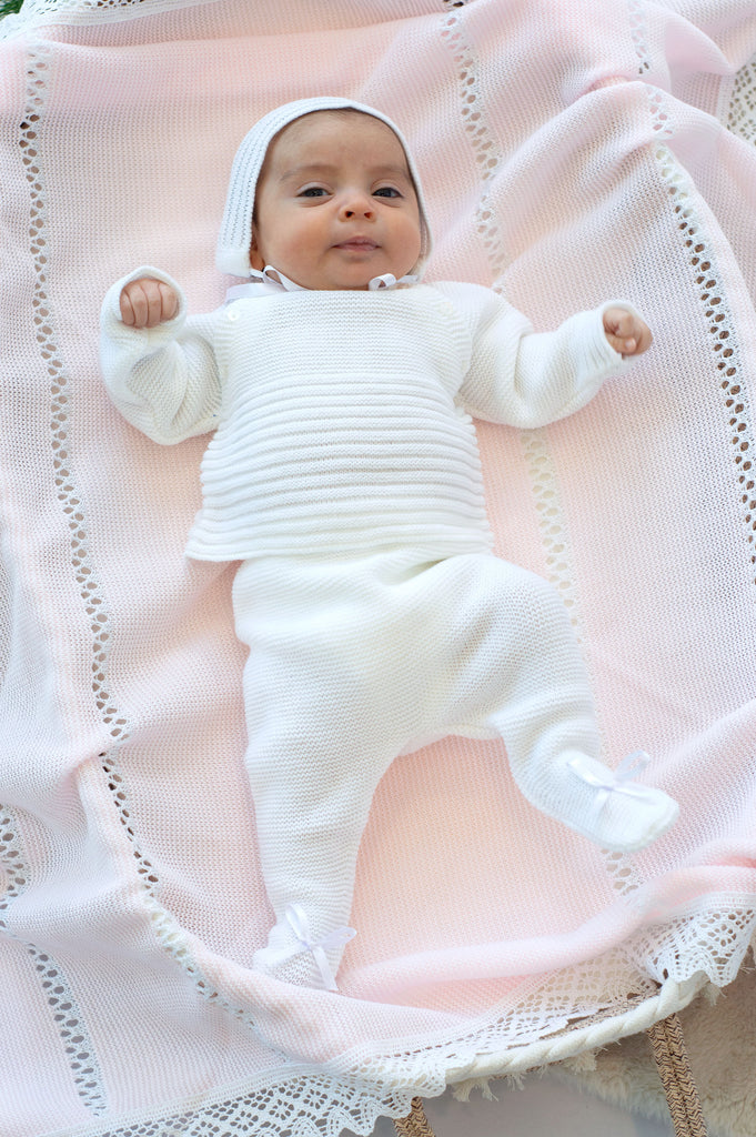 Set of knitted baby clothes in milk white color - Baby sets - ADDIPA style  - Shop