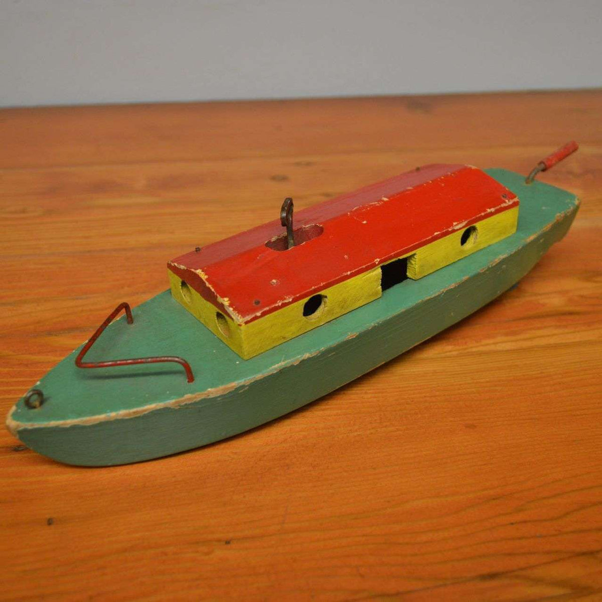 Vintage wood wind up toy boat – Ma and Pa's Attic