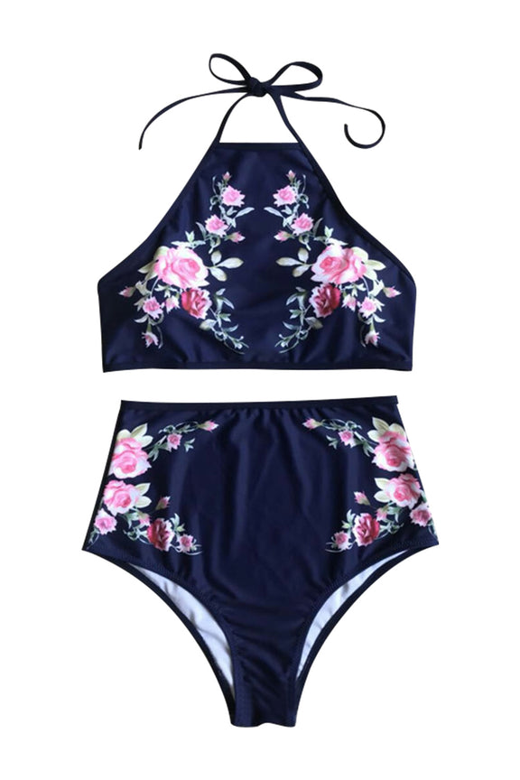 Iyasson Beautiful Flowers Printing Bikini Set