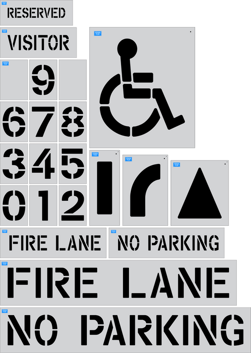 6 Number Stencil Kits Parking Lot/ Pavement Marking — Stencil Plus