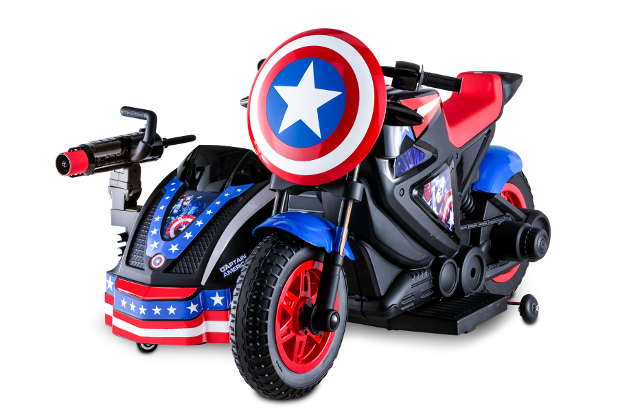 captain america power wheels with sidecar