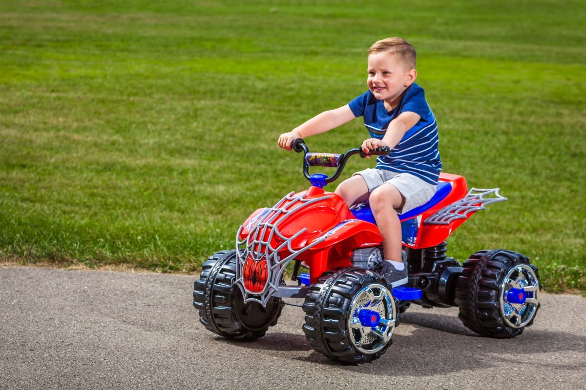 12v spiderman atv ride on