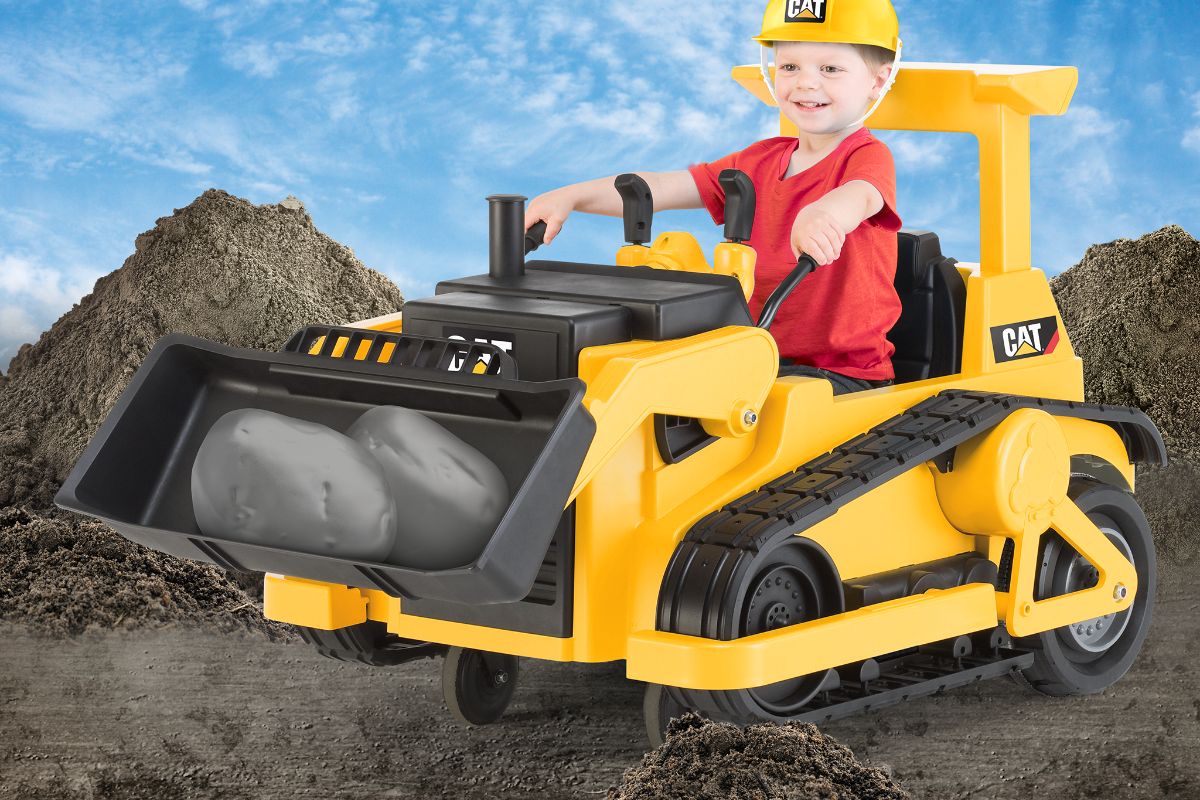 cat bulldozer riding toy