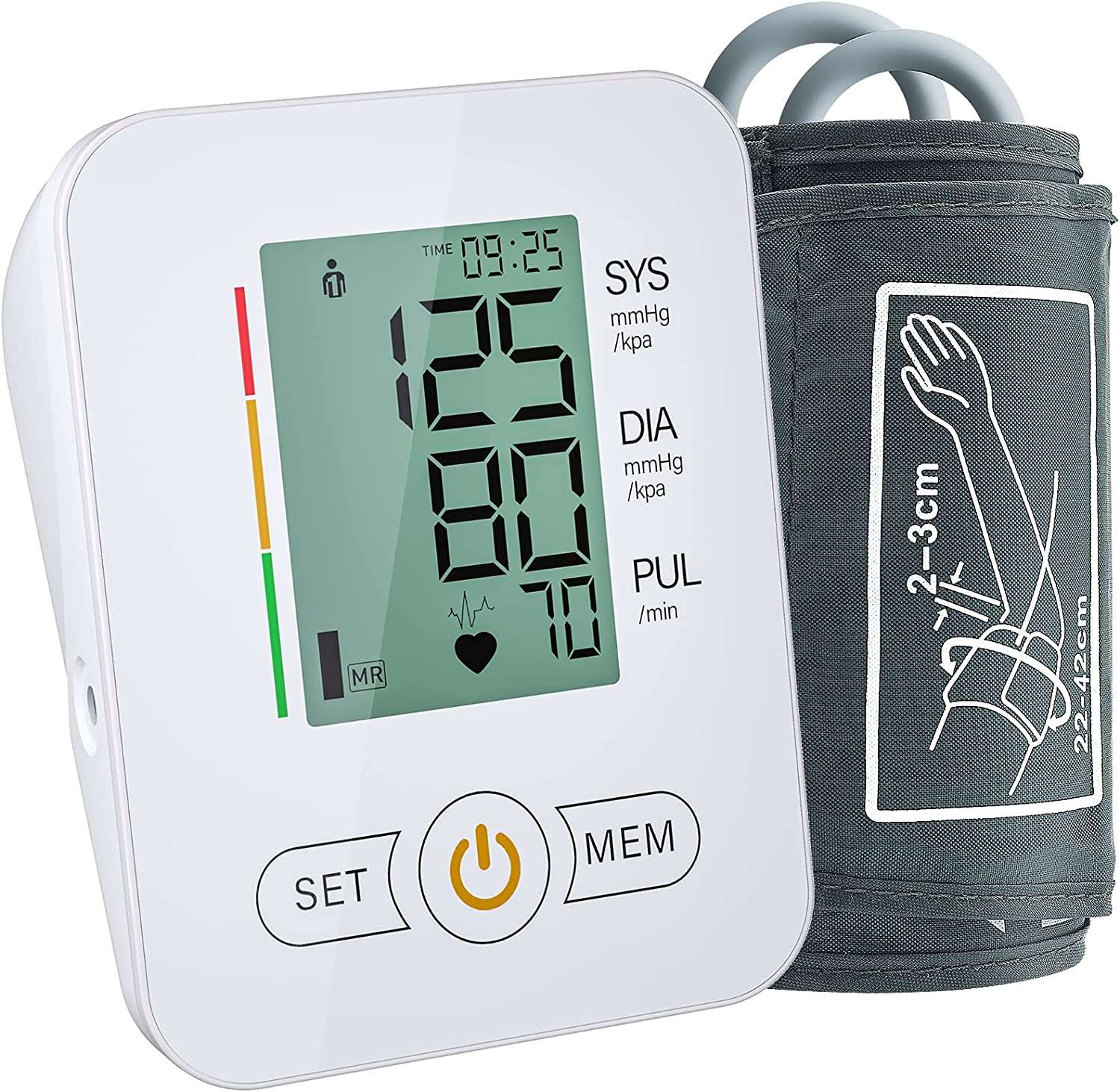  Blood Pressure Monitor, Blood Pressure Machine Extra Large Cuff Upper Arm, BP Cuff Automatic Upper Arm with 22-42 cm Wide-Range Large Cuff 60 Groups Reading Memory for Home Use 