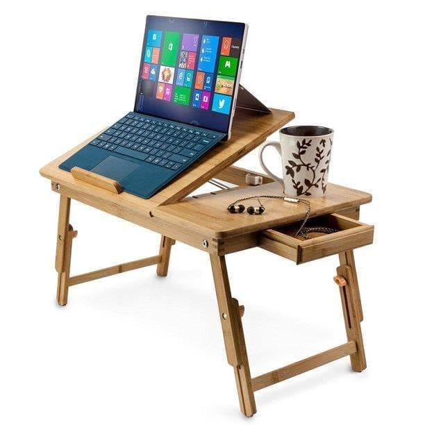  Zimtown Nature Bamboo Klappbarer Laptop Computer Notebook Tisch Bett Schreibtisch Tablett Ständer 