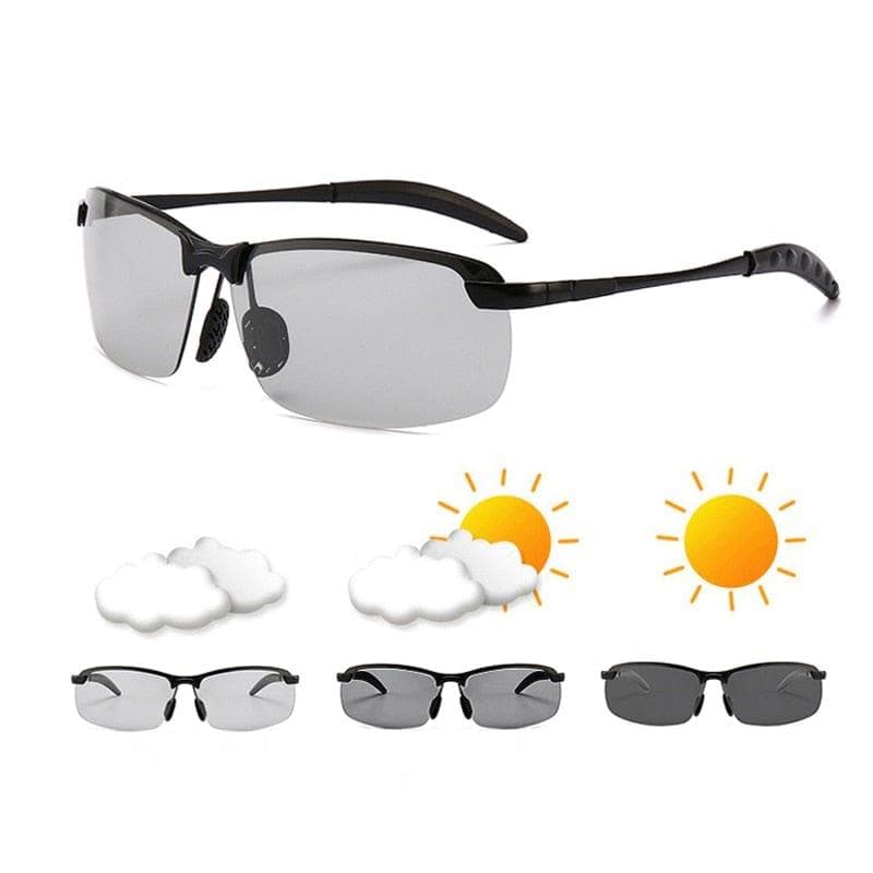  Photochrome Sonnenbrille Herren Polarisierte Fahr-Chamäleon-Brille Männlich Farbwechsel Sonnenbrille Tag-Nachtsicht-Fahrbrille 