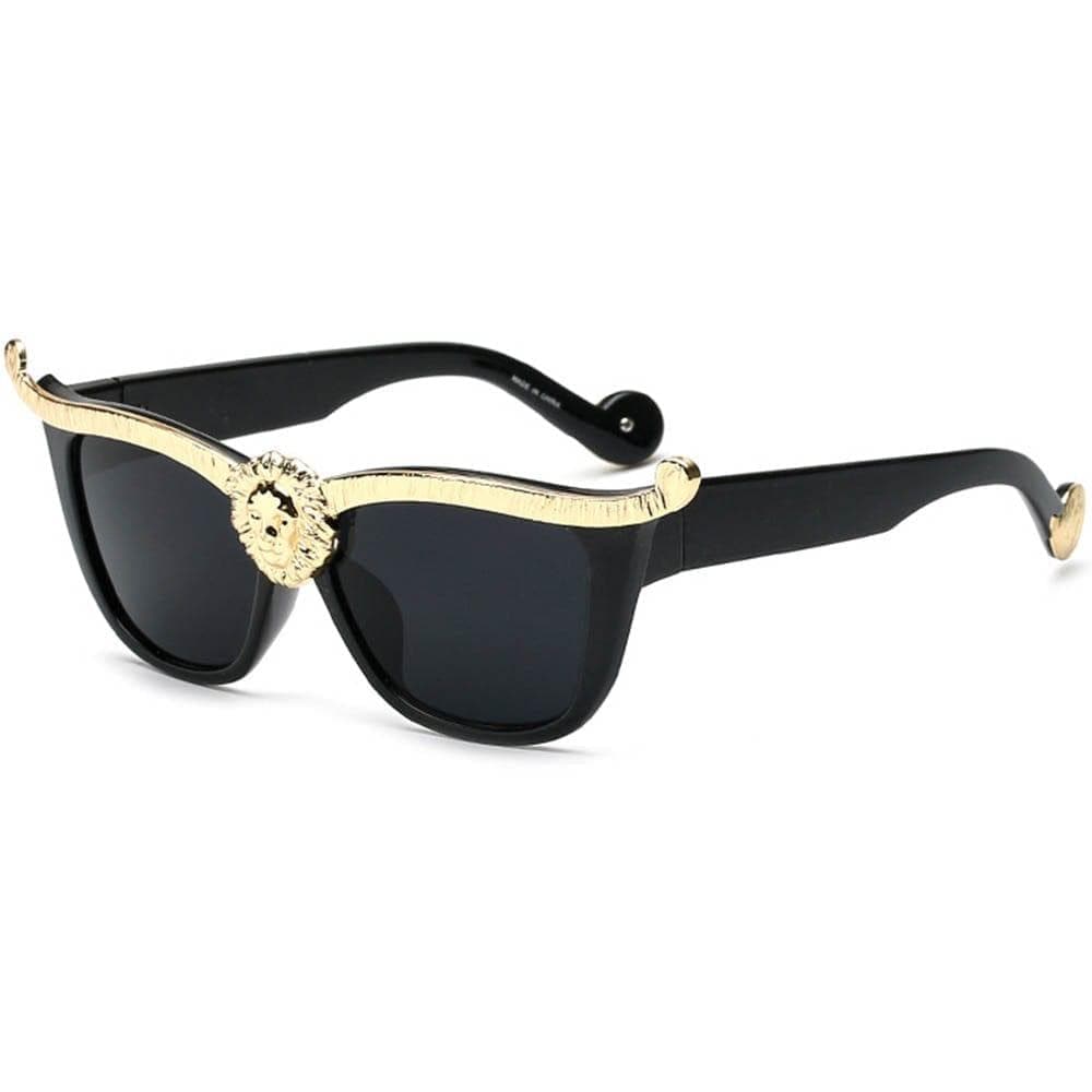  Steampunk Sonnenbrille Herren Gold 3D Löwenkopf Markendesigner Übergroße Brille Damen Hipster Gothic Paar Outfit 