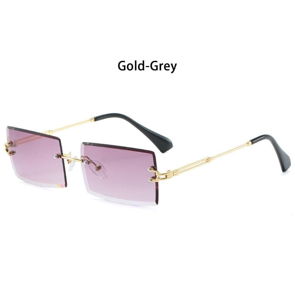  2020 Trendy Männer Frauen Sommer Randlose Sonnenbrille Mode Kleine Rechteck Sonnenbrille Reisen Stil UV400 Shades Eyewear 