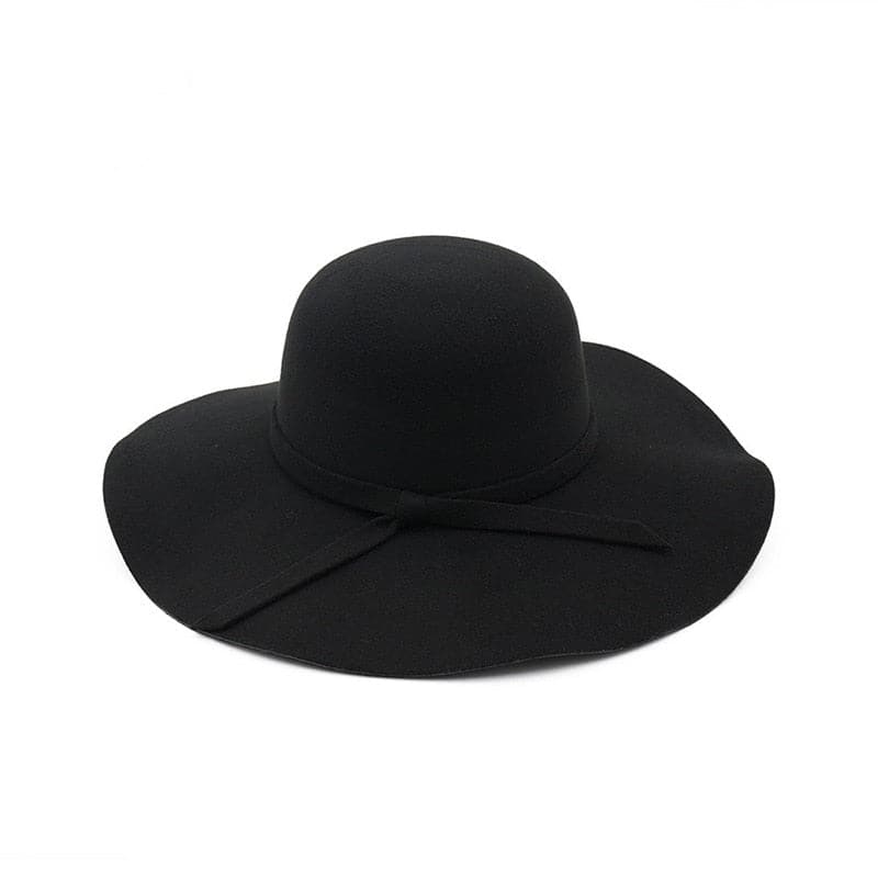  2021 Herbst Winter Bowler Hüte für Frauen Mädchen Weicher Vintage Wollfilz Fedoras Hut Solide Damen Floppy 10,5 cm Breite Krempe Dome Cap 