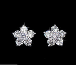 Pure And Fresh Ingenious Earring For Women&Girls Shiny Flower Ornament In Fashion Party Elegant Zirconia Distinctive Gift
