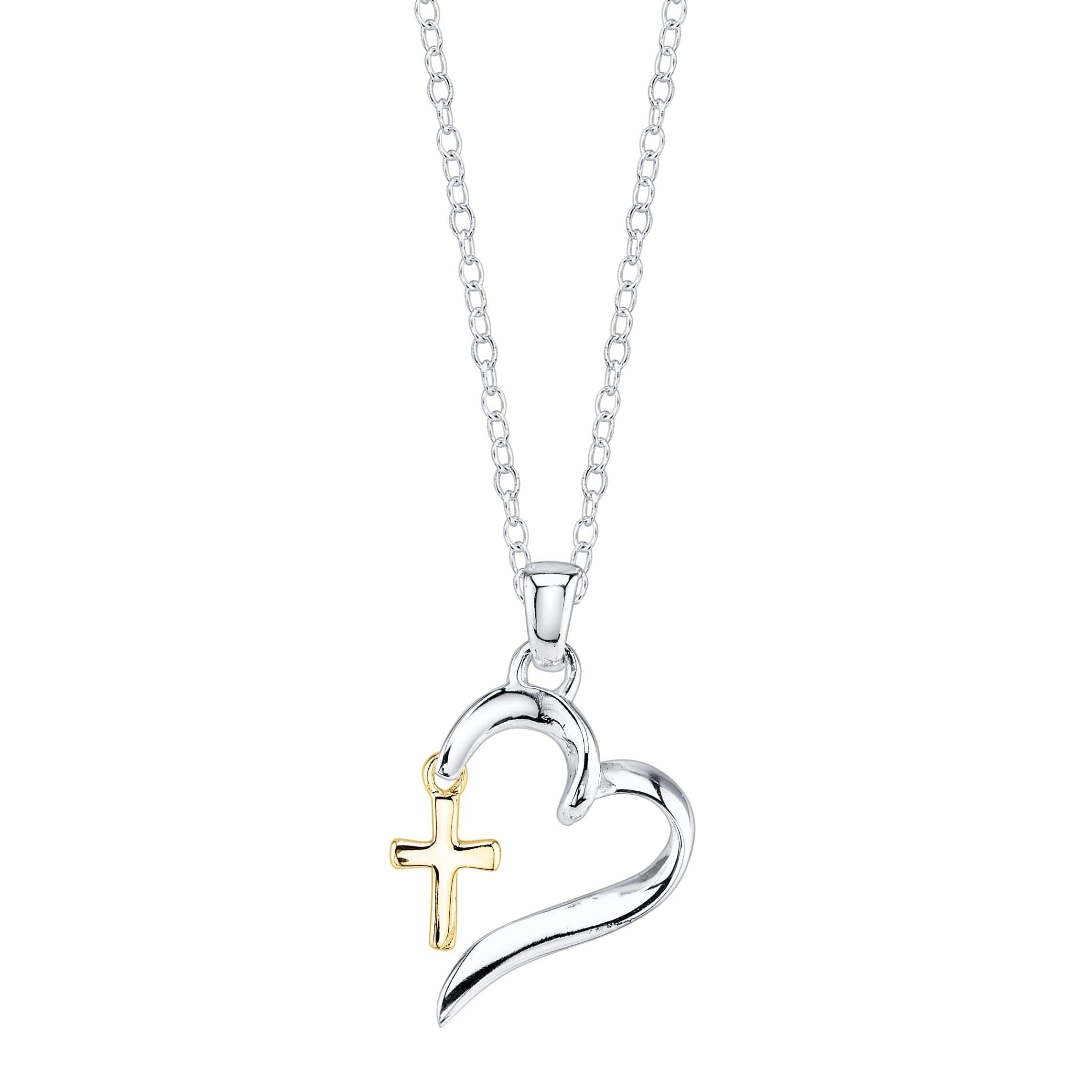  Little Luxuries Damen-Halskette „Faith Hope Love“ aus zweifarbigem, vergoldetem Sterlingsilber, 45,7 cm, zweifarbig 