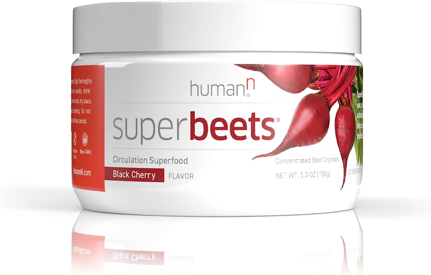  HumanN SuperBeets Black Cherry - Beet Root Powder - Nitric Oxide Boost for Blood Pressure, Circulation & Heart Health Support - Non-GMO Superfood Supplement - Natural Black Cherry Flavor, 30 Servings 