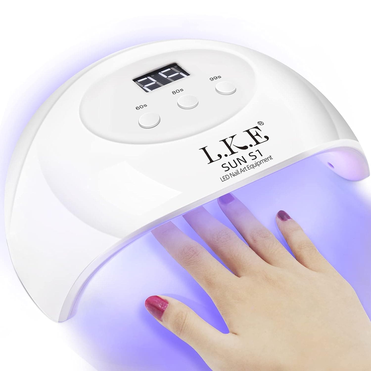  LKE UV LED Nail Lamp, Nail Dryer 72W Gel Polish Curing Lamp for Gel Nail Polish Kit Nail Art Accessories White 