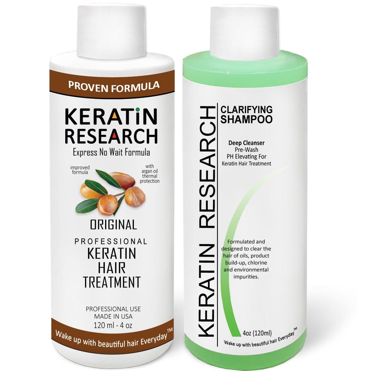  Brazilian Keratin Hair Treatment Straightening Complex Blowout 2x 120ml LONG Lasting Keratin Treatment with Argan Oil Straightening Smoothing Professional Results Keratina Keratin Research 