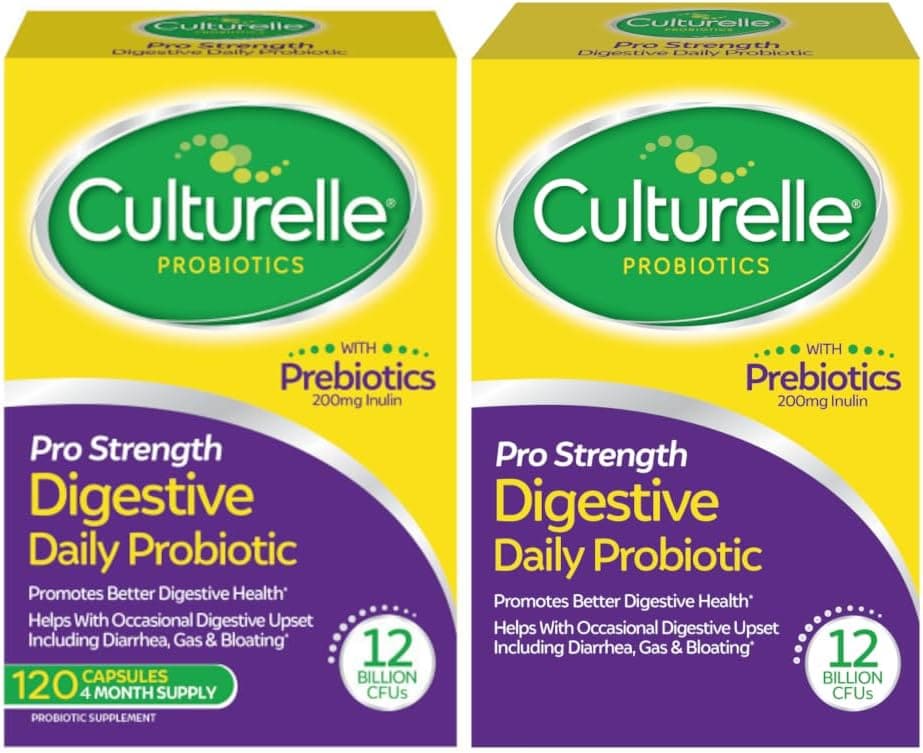  Culturelle Pro Strength Daily Probiotic, Digestive Health Capsules, Supports Occasional Diarrhea, Gas & Bloating, Gluten and Soy Free, 60 Count 