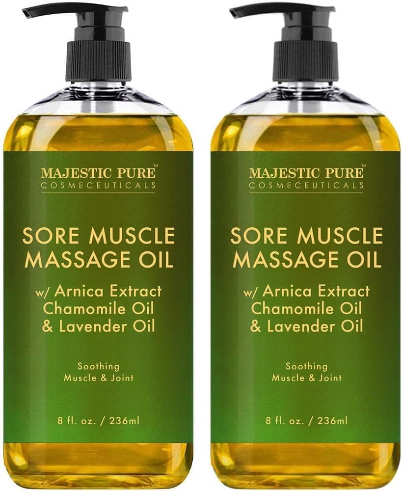  MAJESTIC PURE Arnica Sore Muscle Massage Oil for Body - Natural Oil with Lavender and Chamomile Essential Oils - Warming, Relaxing, Massaging Joint & Muscles - 8 fl. oz. 