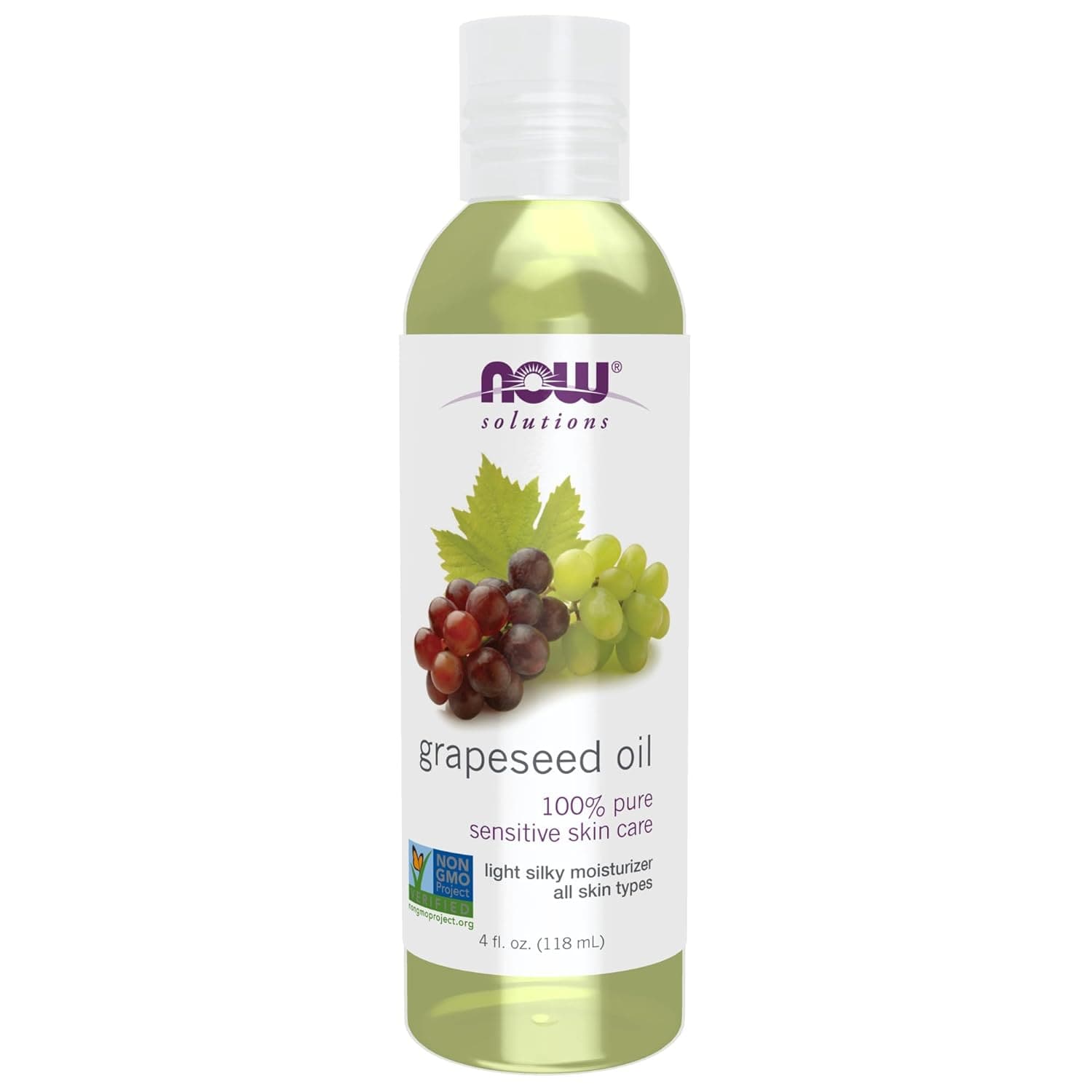  NOW Solutions, Grapeseed Oil, Skin Care for Sensitive Skin, Light Silky Moisturizer for All Skin Types, 16-Ounce 