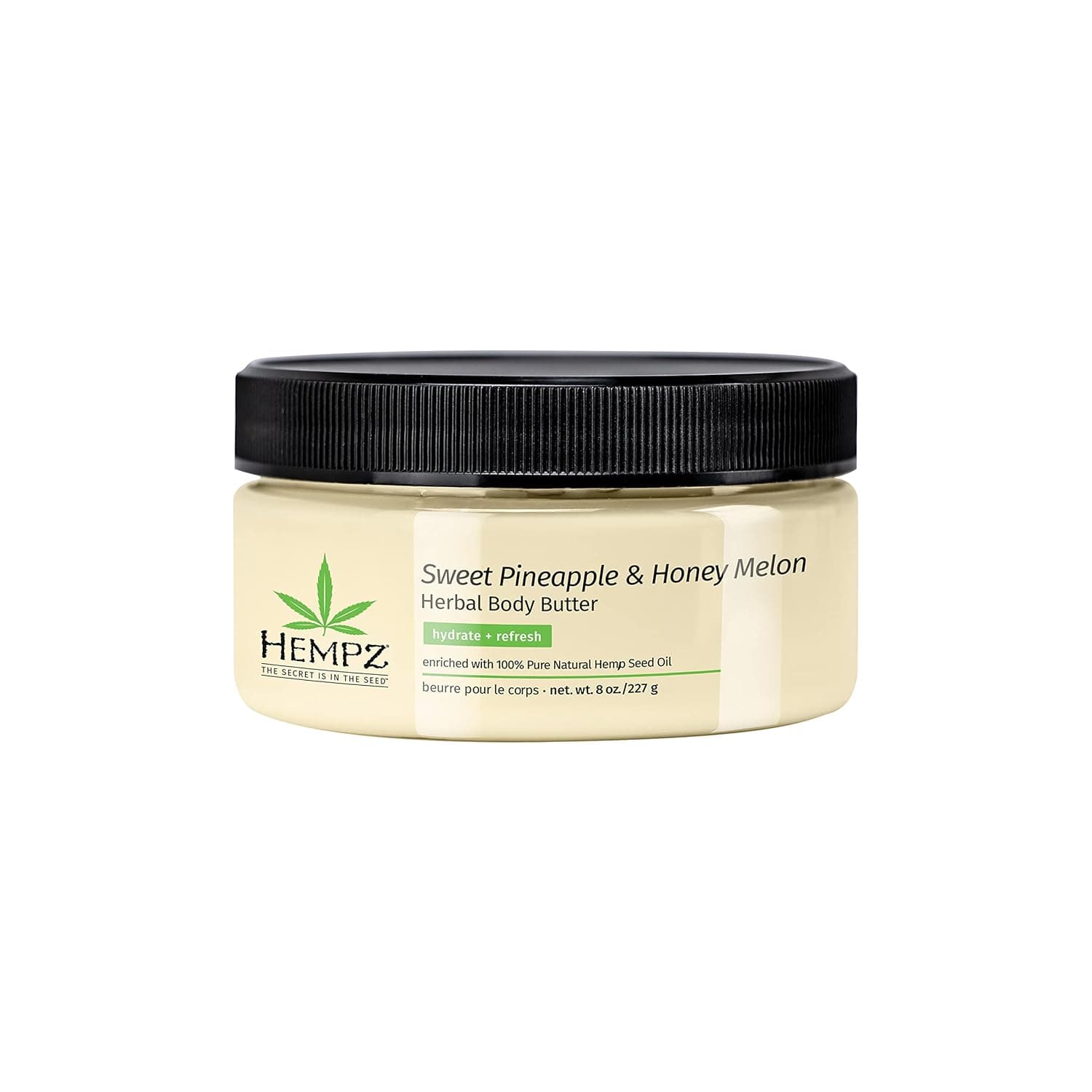  Hempz Coconut Fusion Herbal Shimmering Body Souffle, 8 oz. - Moisturizing Shea Butter Lotion for Instant Hydration, Skin Care, Scented Beauty Products for Women and Men - Whipped Hemp Body Cream 