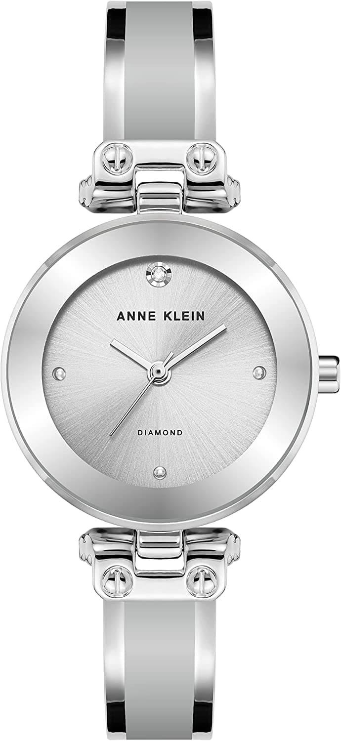  Anne Klein Damenarmbanduhr mit echtem Diamantzifferblatt 