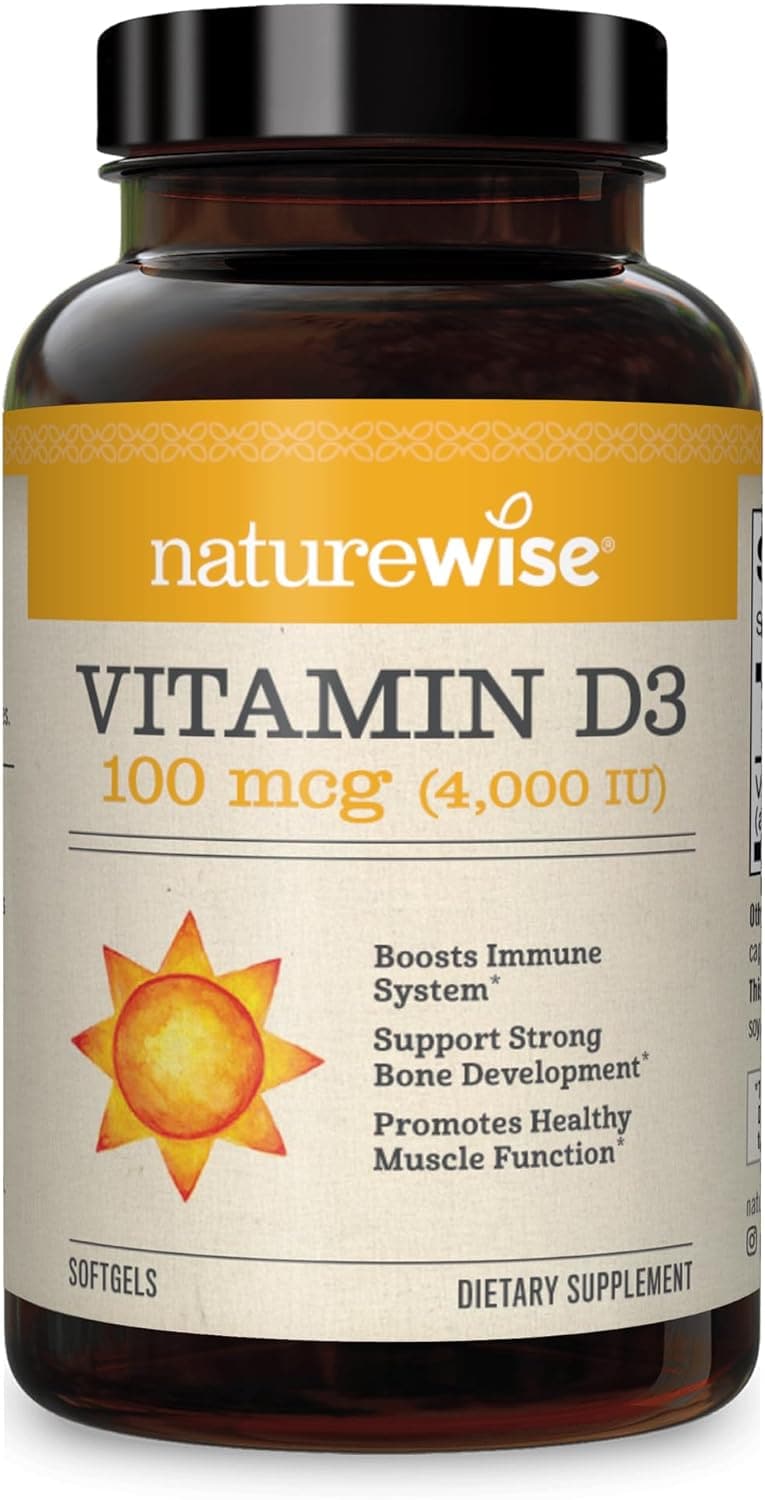  NatureWise Vitamin D3 5000iu (125 mcg) 1 Year Supply for Healthy Muscle Function, and Immune Support, Non-GMO, Gluten Free in Cold-Pressed Olive Oil, Packaging Vary ( Mini Softgel), 360 Count 