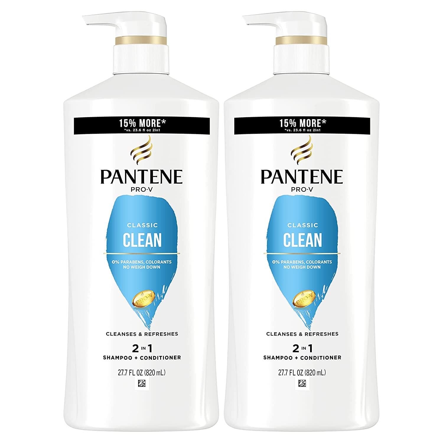  Pantene 2-in-1 Shampoo und Conditioner Doppelpack mit Haarkur-Set, Classic Clean, 1 Set 