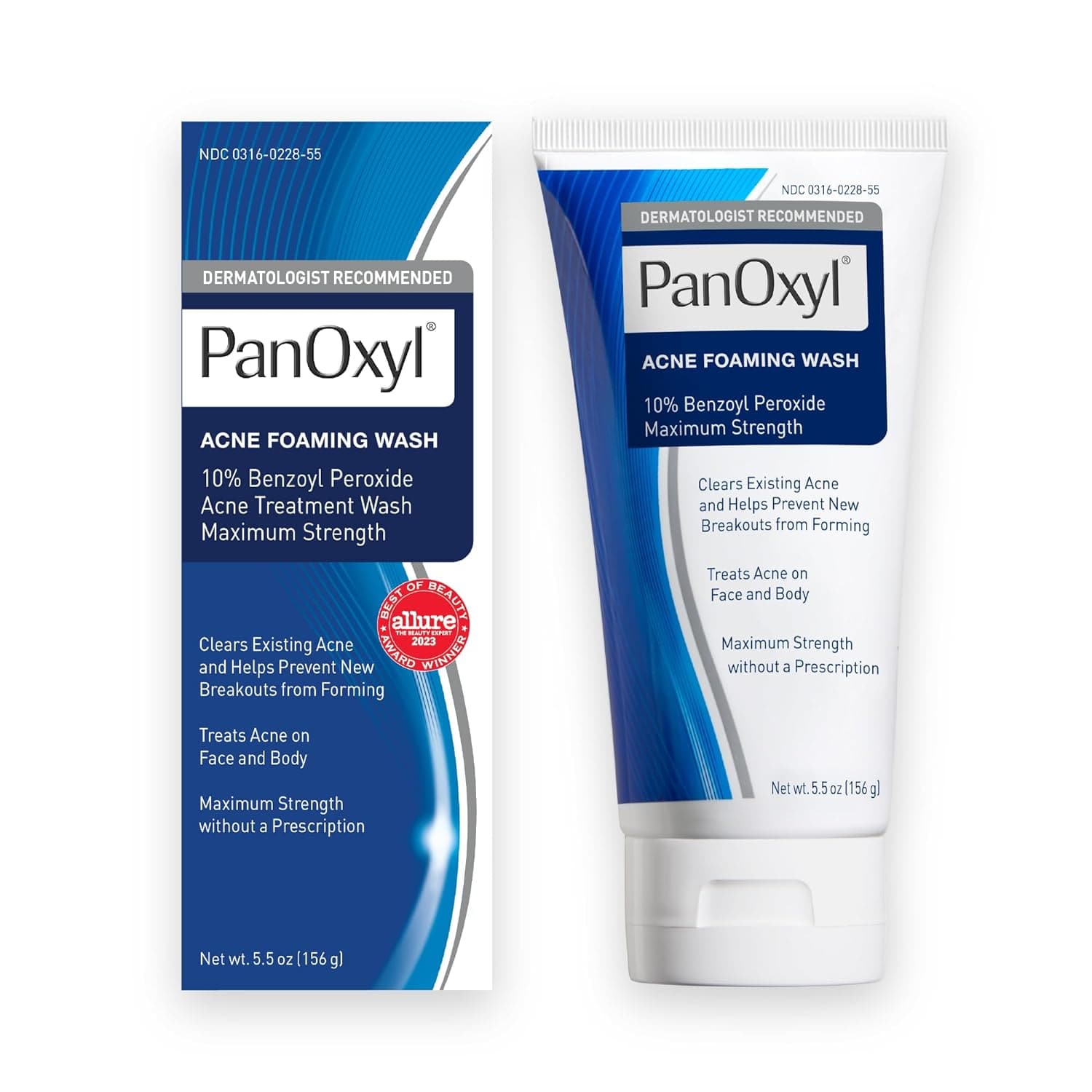  PanOxyl Acne Foaming Wash Benzoyl Peroxide 10% Maximum Strength Antimicrobial, 5.5 Oz 