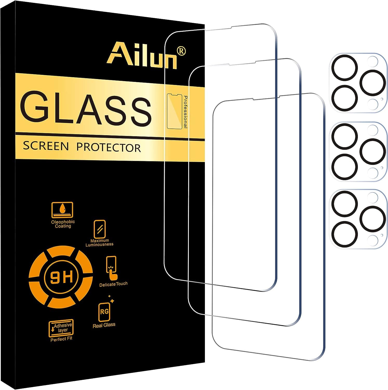  Ailun iPhone 14 Pro Max Screen Protector + Camera Lens Protector 