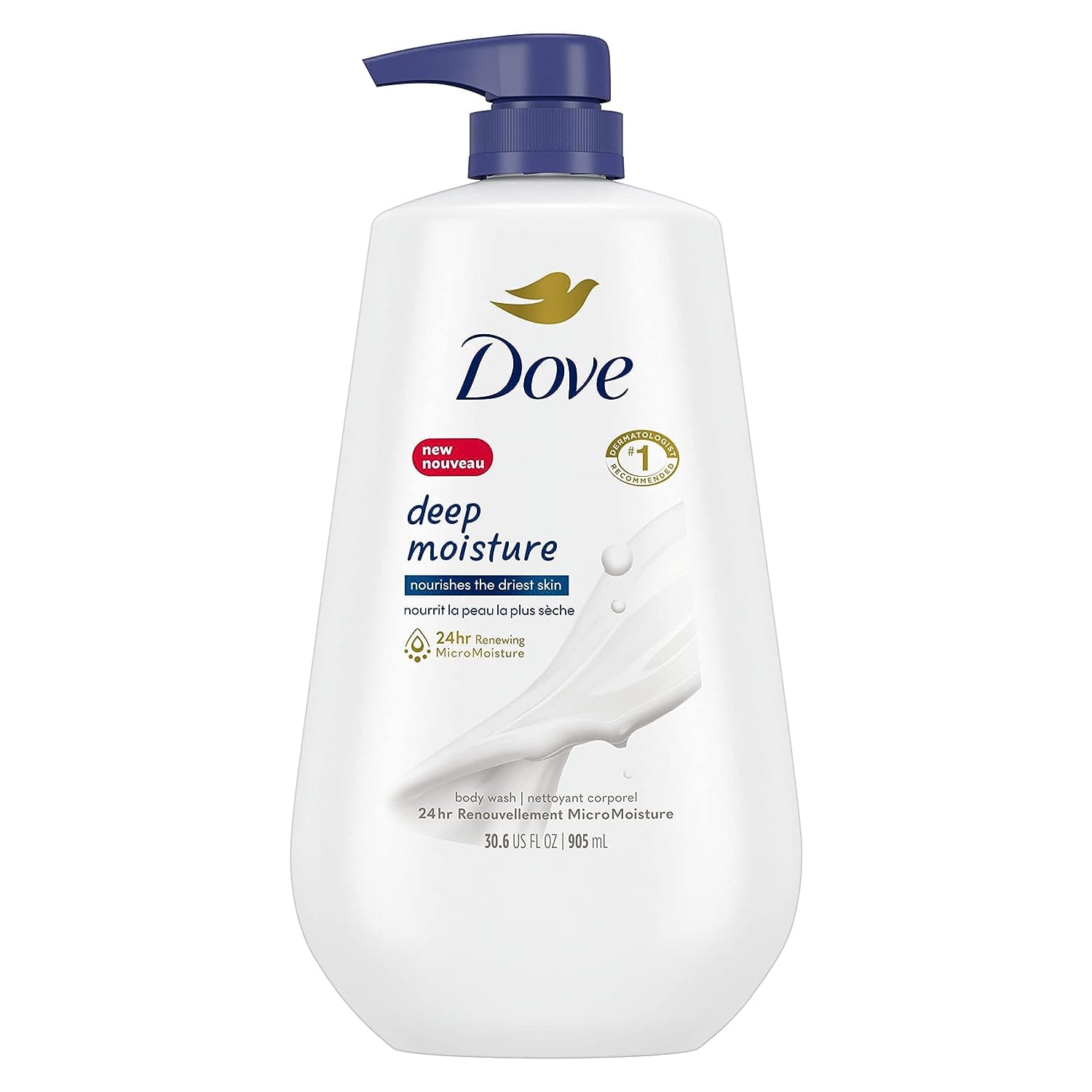  Dove Body Wash with Pump Deep Moisture For Dry Skin Moisturizing Skin Cleanser with 24hr Renewing MicroMoisture Nourishes The Driest Skin 30.6 oz 