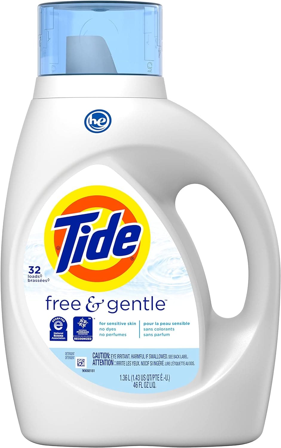  Tide Free & Gentle Liquid Laundry Detergent 100 loads 146 fl oz HE Compatible 