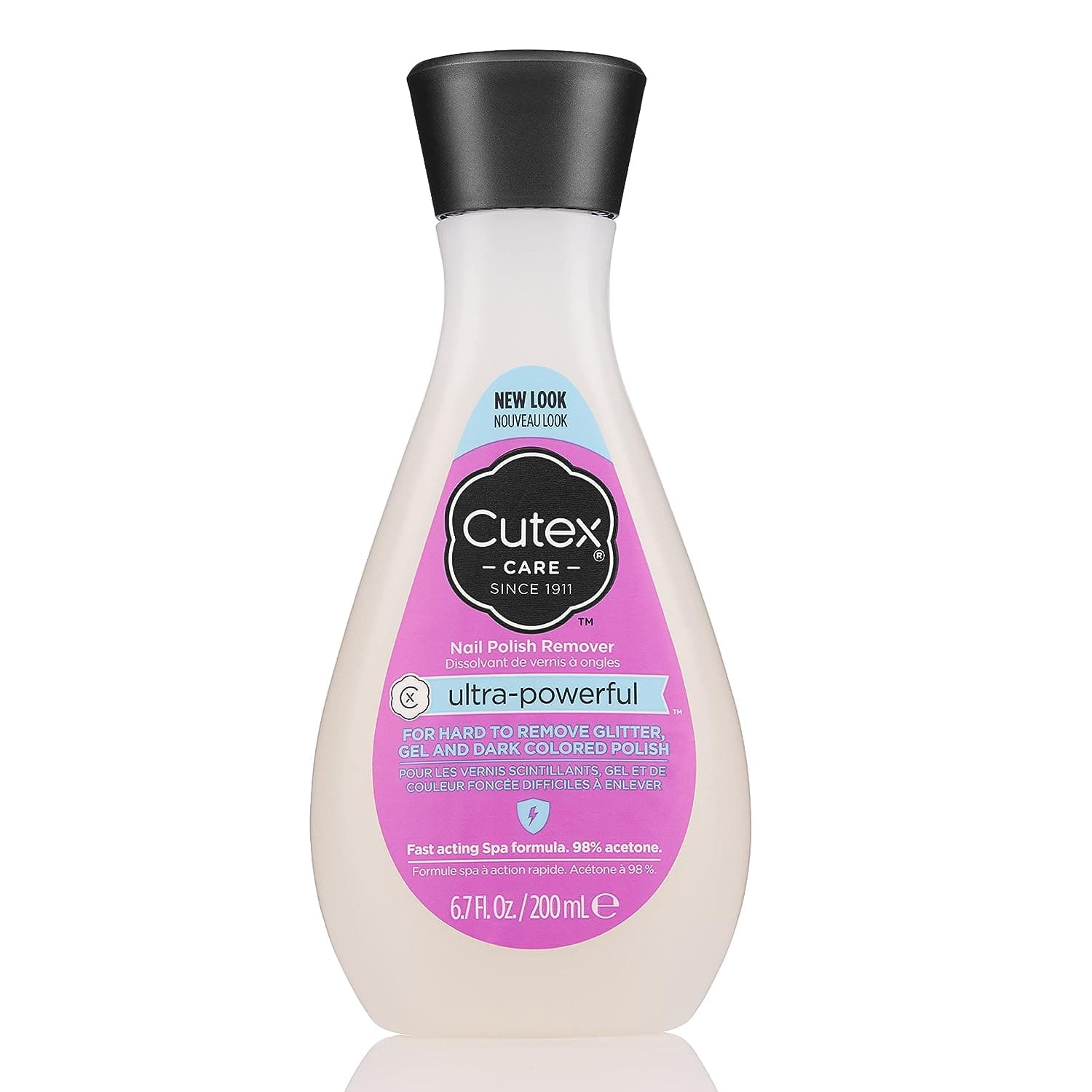  Cutex Gel Nail Polish Remover, Ultra-Powerful & Removes Glitter and Dark Colored Paints, Paraben Free, 6.76 Fl Oz 