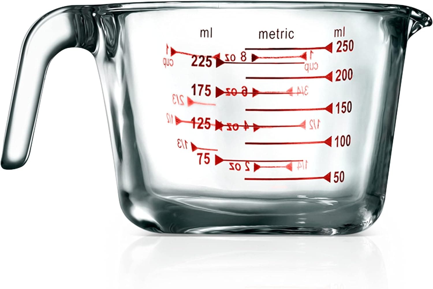  NutriChef 2 Pieces Measuring Cups - BPA-Free Premium Heat Resistant Borosilicate Glass Measuring Cups w/ Handle, Precise Measurement w/ Oz & Ml Scale in 500ml & 1000ml, Microwave & Oven Safe 