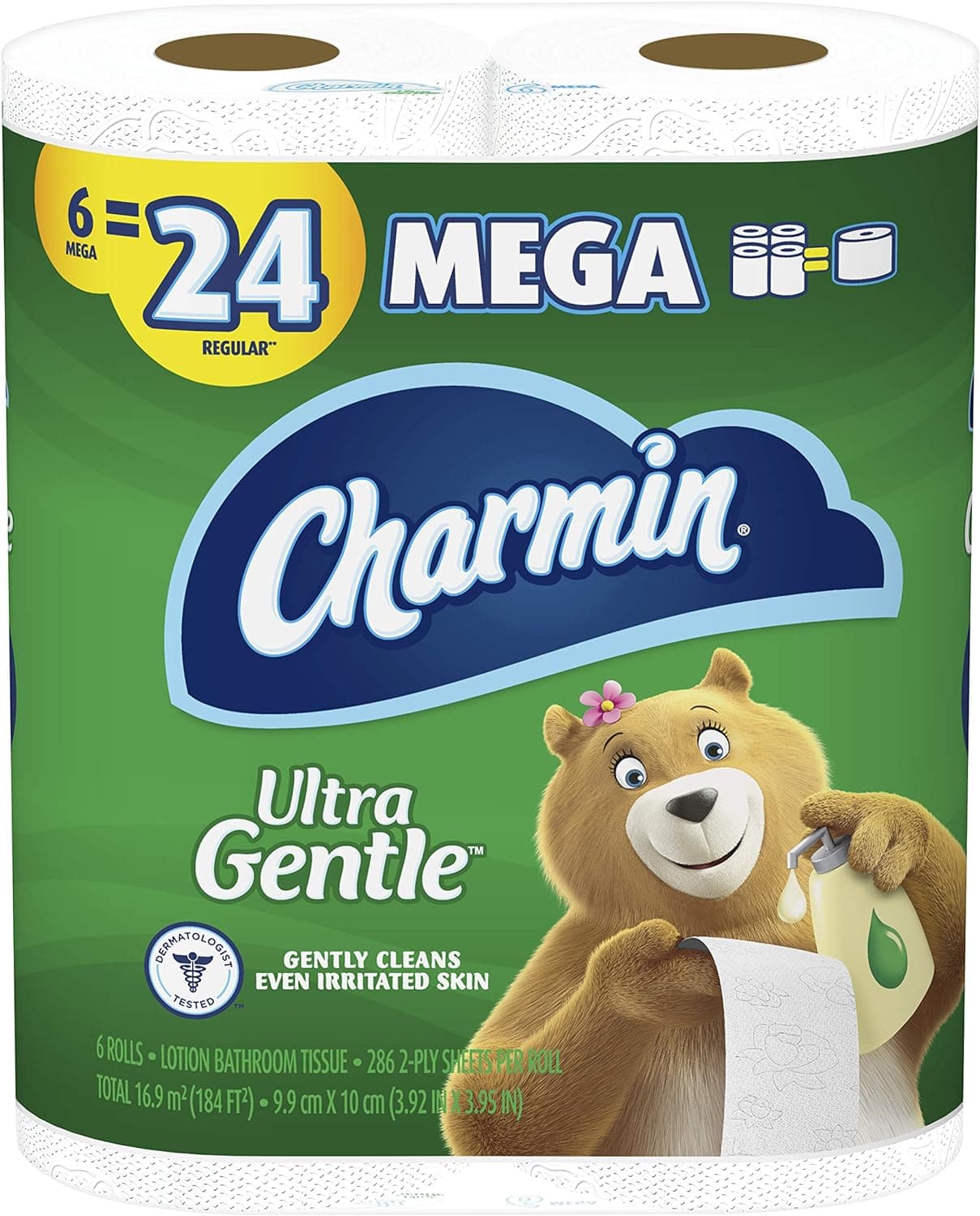  Charmin Ultra Gentle Toilet Paper, 18 Mega Rolls = 72 Regular Rolls 