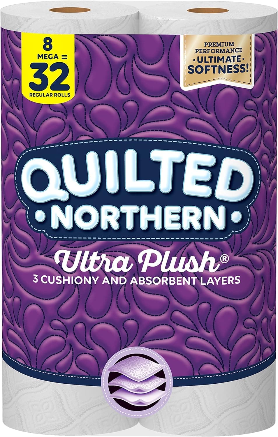  Quilted Northern Ultra Plush Toilet Paper, 6 Mega Rolls = 24 Regular Rolls ( packaging may vary ) 