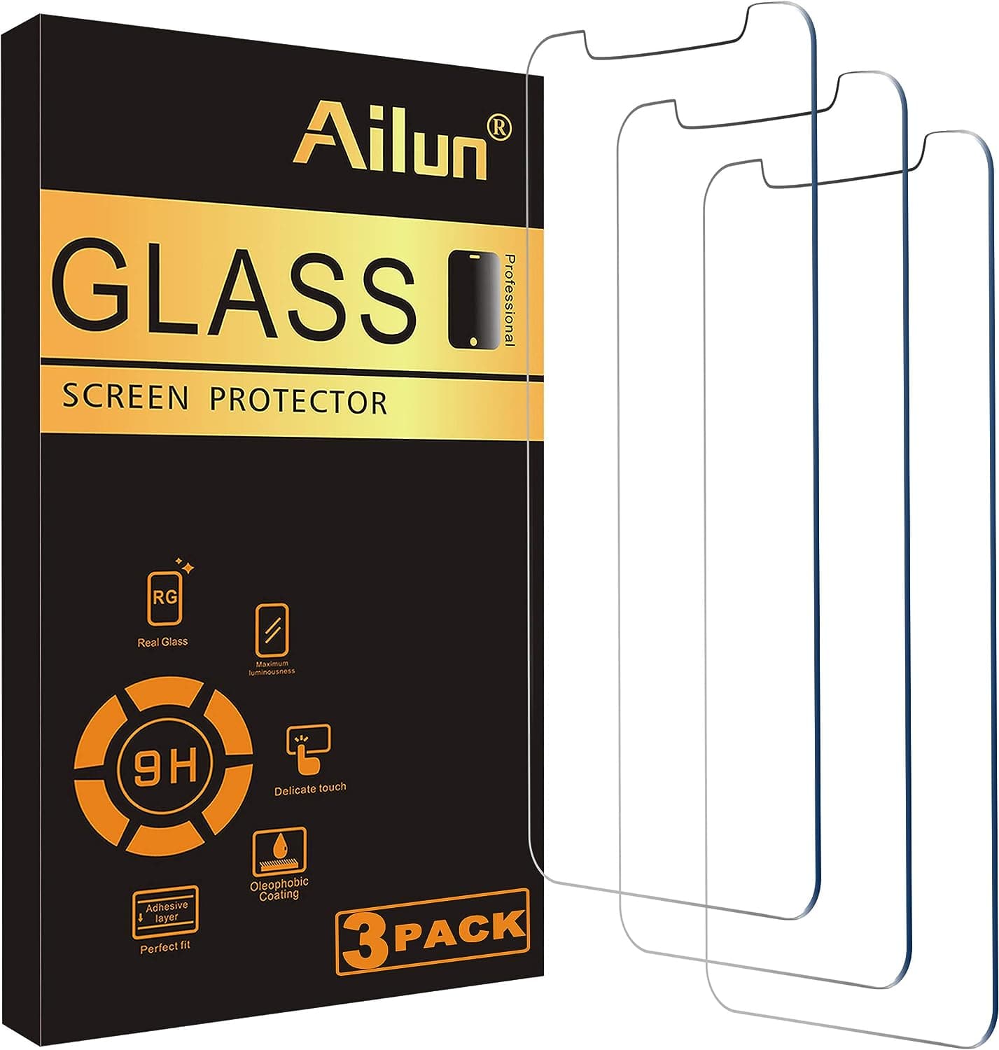  Ailun Glass Screen Protector Compatible for iPhone 11 / iPhone XR [6.1 Inch], 3 Pack Tempered Glass 