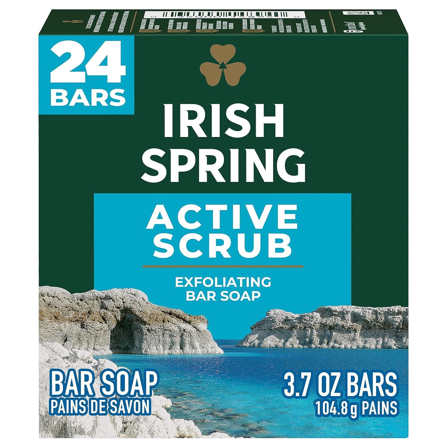  Irish Spring Bar Soap for Men, Original Clean, Smell Fresh and Clean for 12 Hours, Men Soap Bars for Washing Hands and Body, Mild for Skin, Recyclable Carton, 3.7 Ounce - 3 Count (Pack of 8) 