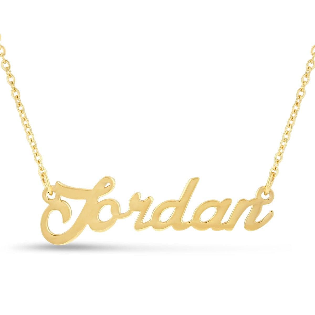  SuperJeweler Jordan Namensschild-Halskette in Gold, 16 Zoll Alle Namen erhältlich für Frauen, Teenager und Mädchen! 