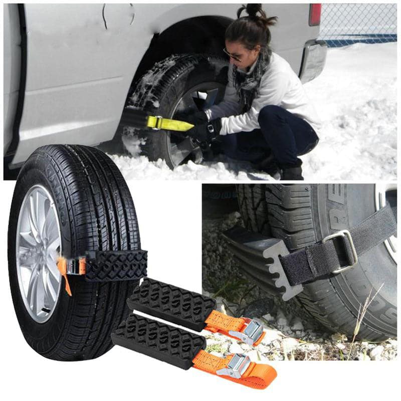  Vehemo Reifenkettenband Schneekette 2 STÜCKE Gummi Nylon Anti-Rutsch Rad Auto Limousine Auto Gürtel 