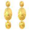 New Vintage Long Oval Gold Color Drop Earrings for Woman