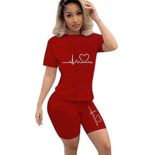  Casual Trainingsanzug Frauen Zweiteiler Sommer T-Shirts und Shorts Sets Einfarbig Druck Kurzarm Top Tees Damenanzüge S-4XL 