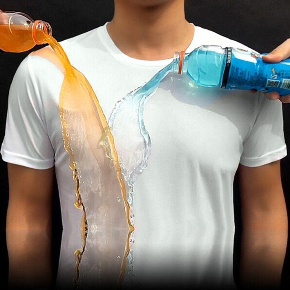  Anti-schmutziges wasserdichtes Männer-T-Shirt Kreatives hydrophobes schmutzabweisendes atmungsaktives Antifouling-Schnelltrocknendes Top-Kurzarm-T-Shirt 