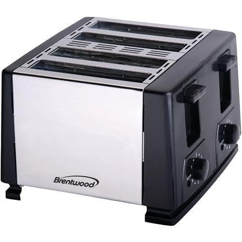  Brentwood 4-Scheiben-Toaster (schwarz) (Packung mit 1 Stück) 