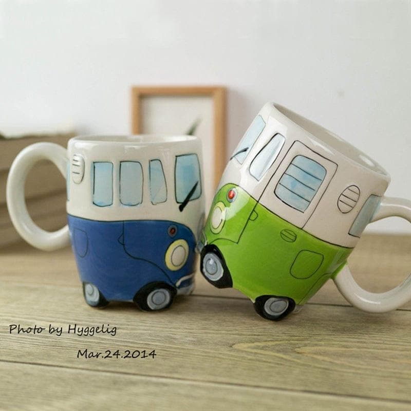  Britische handbemalte 3D Doppeldecker Bus Tasse Keramik UK Retro Coachbus Auto Kaffeetasse Freunde Fernseher Klimt Caneca Criativa Geschenkbox 