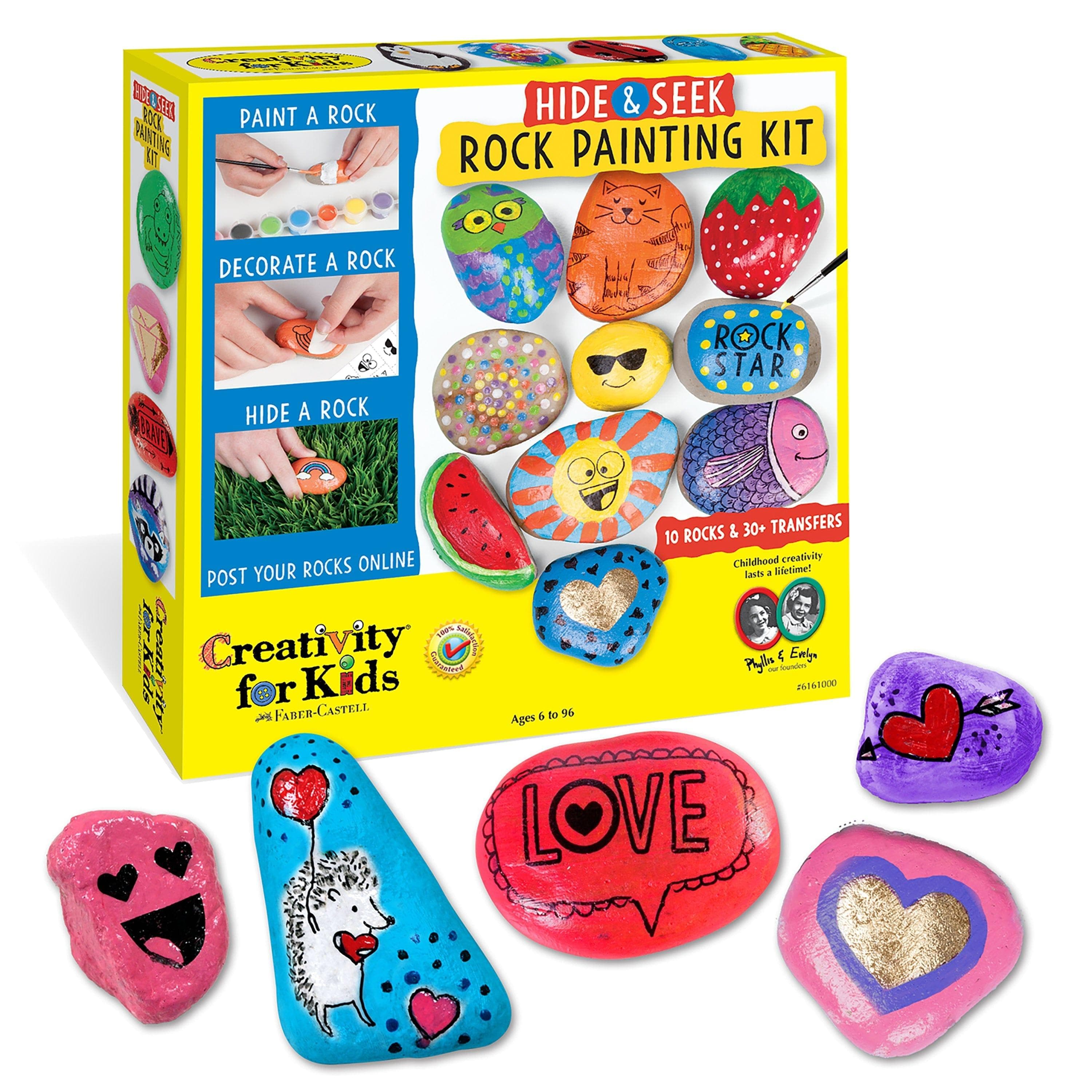  Kreativität für Kinder Hide and Seek Rock Painting Kit – Bastelset für Kinder für Jungen und Mädchen 