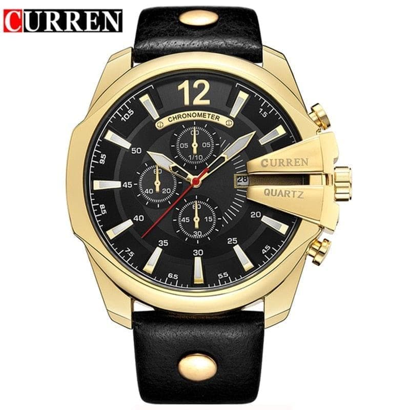  CURREN 8176 Marke Casual Herrenuhren Leder Wasserdicht Luxus Mode Quarzuhr Herren Sport Military Army Armbanduhr Gold 