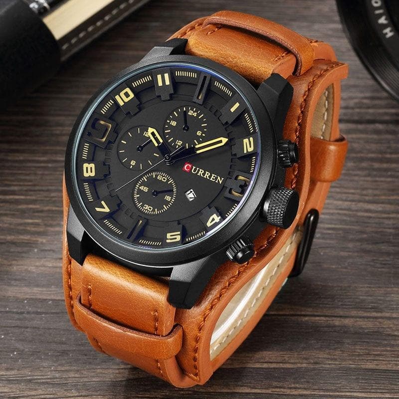  CURREN Herrenuhren Military Sports Herrenuhr Quarz Datum Uhr Casual Leder Armbanduhr Relogio Masculino 8225 