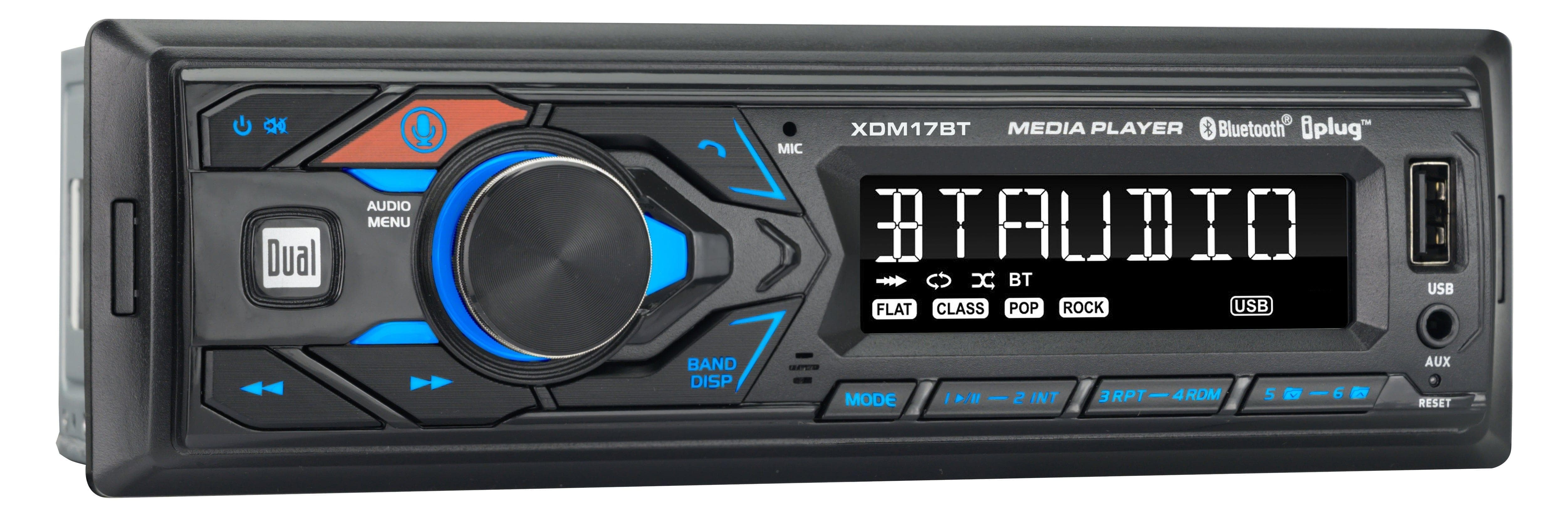  Dual Electronics XDM17BT Einzel-DIN-Autoradio, Bluetooth, Siri/Google-Assistent, USB, MP3, AM/FM-Radio 